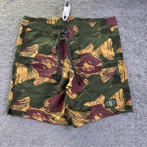Zero Foxtrot Board Shorts Mens XL Stretch Drawstring Rhodesian Brushstroke Camo